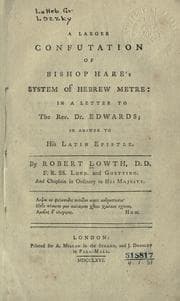 Tapa de A larger confutation of Bishop Hare's System of Hebrew metre