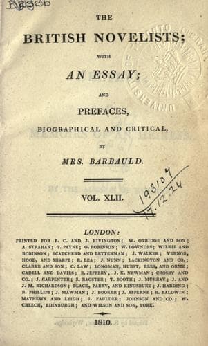 Tapa de The British novelists.