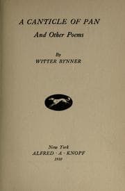 Tapa de A Canticle Of Pan And Other Poems