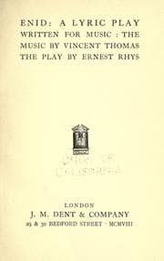 Tapa de Enid: a lyric play written for music