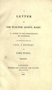 Tapa de A letter to Sir Walter Scott, Bart