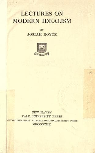 Tapa de Lectures on modern idealism