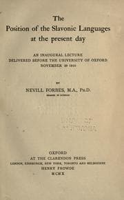 Tapa de The position of the Slavonic languages at the present day