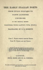 Tapa de The early Italian poets from Ciullo d'Alcamo to Dante Alighieri (1100-1200-1300)