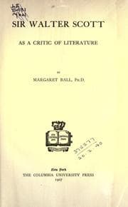 Tapa de Sir Walter Scott as a critic of literature