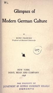 Tapa de Glimpses of modern German culture