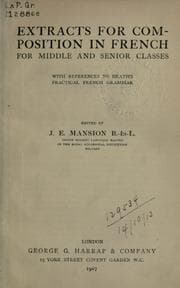 Tapa de Extracts for composition in French for middle and senior classes