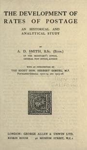 Tapa de The development of rates of postage