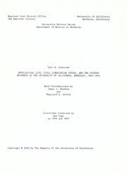 Tapa de Intellectual life, civil libertarian issues, and the student movement at the University of California, Berkeley, 1960-1969
