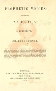 Tapa de Prophetic voices concerning America