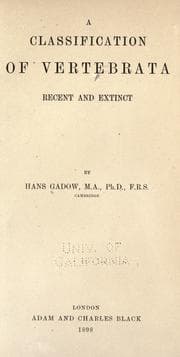Tapa de A classification of vertebrata, recent and extinct