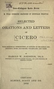 Tapa de Selected orations and letters