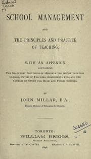 Tapa de School management and the principles and practice of teaching