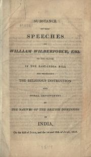 Tapa de Substance of the speeches of William Wilberforce, esq. on the clause in the East-India
