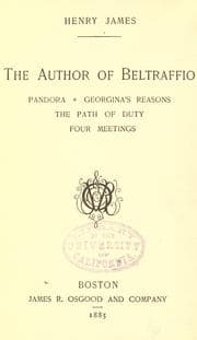 Tapa de The author of Beltraffio ; Pandora ; Georgina's reasons ; The path of duty ; Four meetings