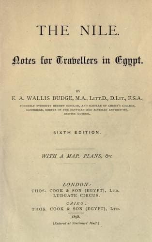 Tapa de The Nile, notes for travellers in Egypt