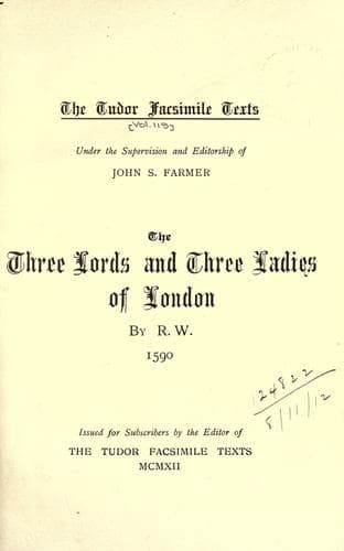 Tapa de The three lords and three ladies of London