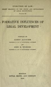 Tapa de Formative influences of legal development
