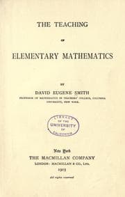 Tapa de The teaching of elementary mathematics