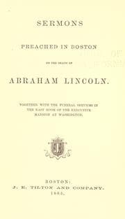 Tapa de Sermons preached in Boston on the death of Abraham Lincoln