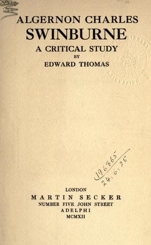 Tapa de Algernon Charles Swinburne