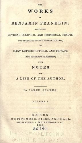 Tapa de works of Benjamin Franklin