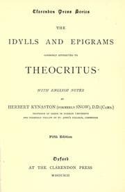 Tapa de The idylls and epigrams commonly attributed to Theocritus