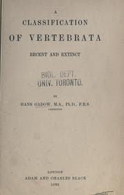 Tapa de A classification of vertebrata, recent and extinct