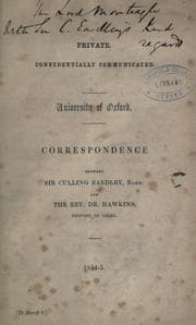Tapa de Correspondence between Sir Culling Eardley, Bart. and the Rev. Dr. Hawkins, Provost of Oriel