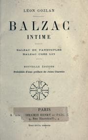 Tapa de Balzac intime (Balzac en pantoufles