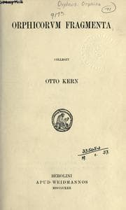 Tapa de Orphicorum fragmenta, collegit Otto Kern