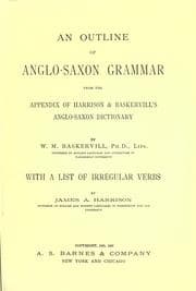 Tapa de An outline of Anglo-Saxon grammar from the appendix of Harrison & Baskervill's Anglo-Saxon dictionary