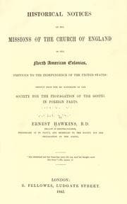 Tapa de Historical notices of the missions of the Church of England in the North American colonies