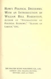 Tapa de Hume's political discourses