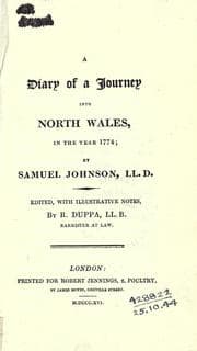 Tapa de A diary of a journey into North Wales, in the year 1774