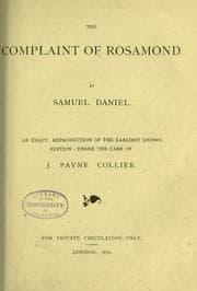 Tapa de The complaint of Rosamond