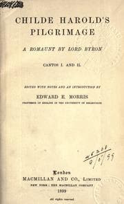 Tapa de Childe Harold's pilgrimage, a romaunt