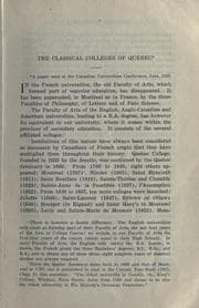 Tapa de The classical colleges of Quebec