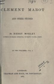 Tapa de Clement Marot and other studies