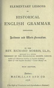 Tapa de Elementary lessons in historical English grammar containing accidence and word-formation