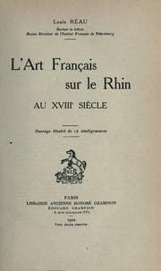 Tapa de L' art français sur le Rhin au 18e siècle