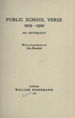 Tapa de Public school verse, 1919-1920