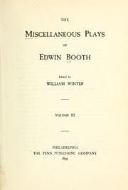 Tapa de The miscellaneous plays of Edwin Booth