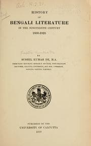 Tapa de History of Bengali literature in the nineteenth century, 1800-1825