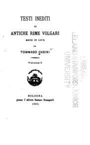 Tapa de Testi inediti di antiche rime volgari