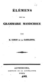 Tapa de Élémens de la grammaire mandchoue