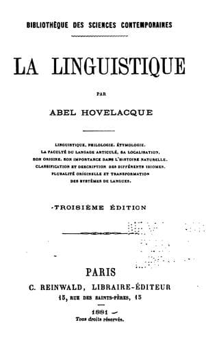 Tapa de La linguistique