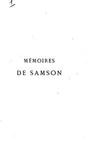 Tapa de Mémoires de Samson, de la Comédie-française