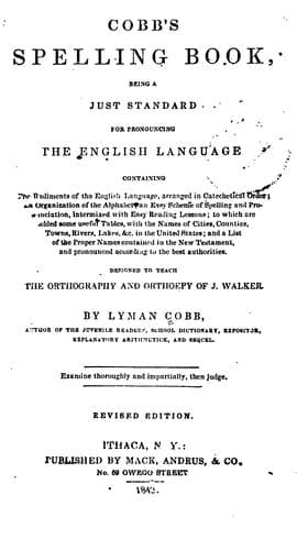 Tapa de Cobb's spelling book