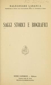 Tapa de Saggi storici e biografici ..